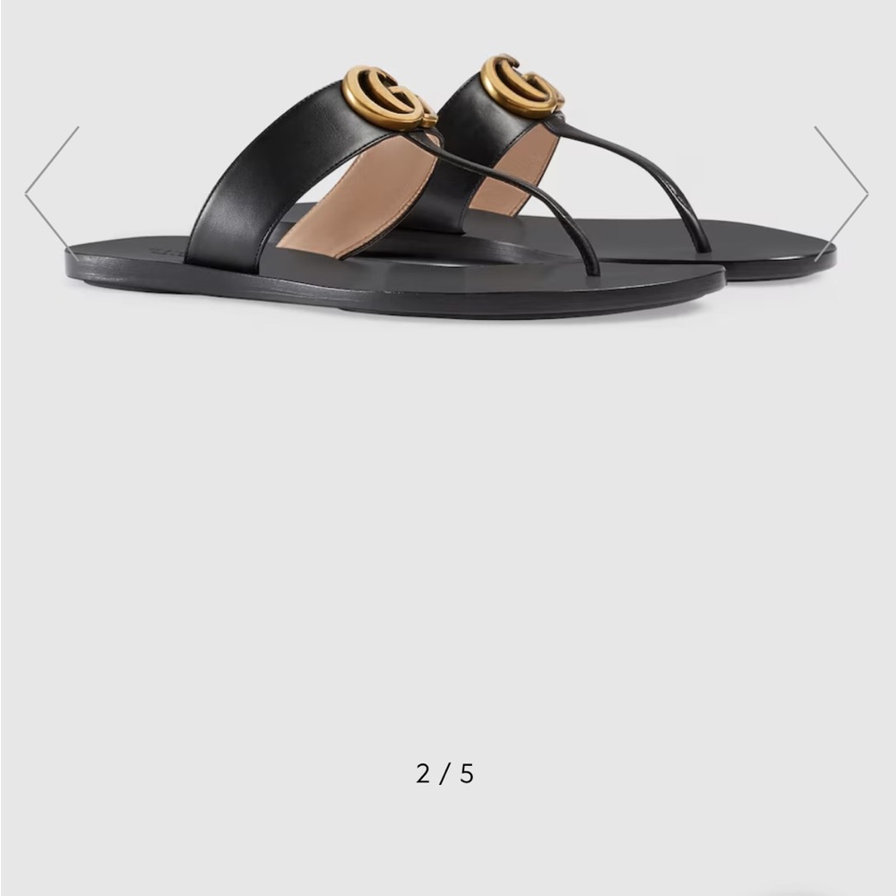 Gucci leather thong sandal.